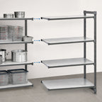 Thumbnail image #3 for Cambro Camshelving® Basics Plus CBA245464S4580 4-Tier Solid Add-On Polymer Shelving Unit, 54"W x 24"D x 64"H, Brushed Graphite