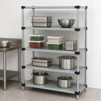 Thumbnail image #3 for Quantum WRS4-54-1454SS Stationary Solid Shelving Starter Kit, 54"W x 14"D x 54"H, 4 Shelves, 304 Stainless Steel