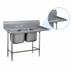 Thumbnail image #3 for Advance Tabco Regaline 2-Compartment Stainless Steel Sink with Right-Hand Drainboard, 20 x 28 Inch Bowls, 24 Inch Drainboard
