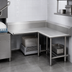 Thumbnail image #3 for Pro-Bowl Corner Clean Dishtable, L-Shaped, Left-to-Right, 60 x 120 Inch, 14-Gauge Stainless Steel, 10-Inch Boxed Backsplash
