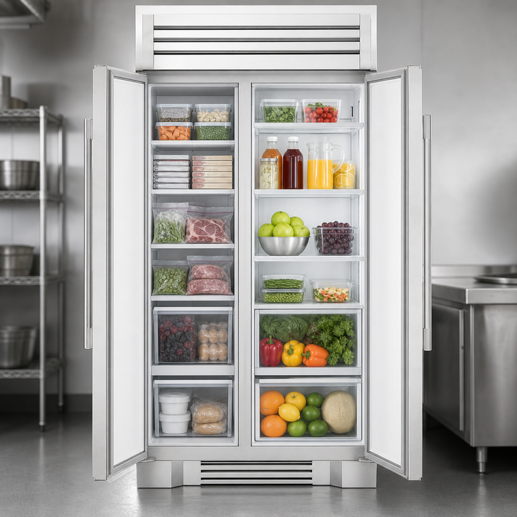 Product image #3 for True Residential 42-Inch Two-Section Side-by-Side Upright Refrigerator/Freezer with Solid Stainless Steel Doors and Built-In Ice Maker