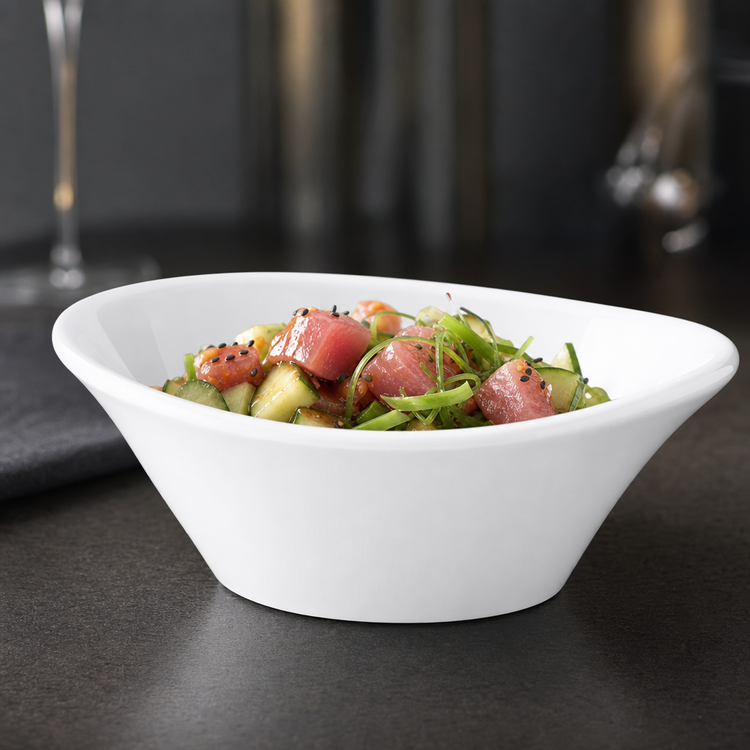Product image #3 for Stadia 12 oz White Oblong Melamine Bowl