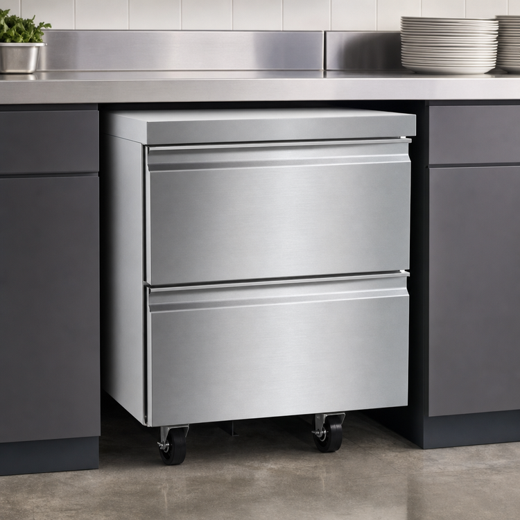 Product image #3 for Delfield 27-Inch One-Section Two-Drawer Self-Contained Undercounter Freezer Base