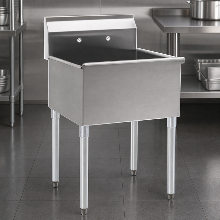 Product image #3 for Eagle Group One-Compartment Utility Sink with Legs, 37-3/8 x 28 Inches, 16-Gauge 430 Stainless Steel