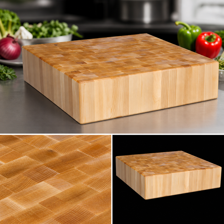 Product image #4 for Cucina LaForza 24 x 24 x 6 Inch End Grain Maple Butcher Block Top, Block Only
