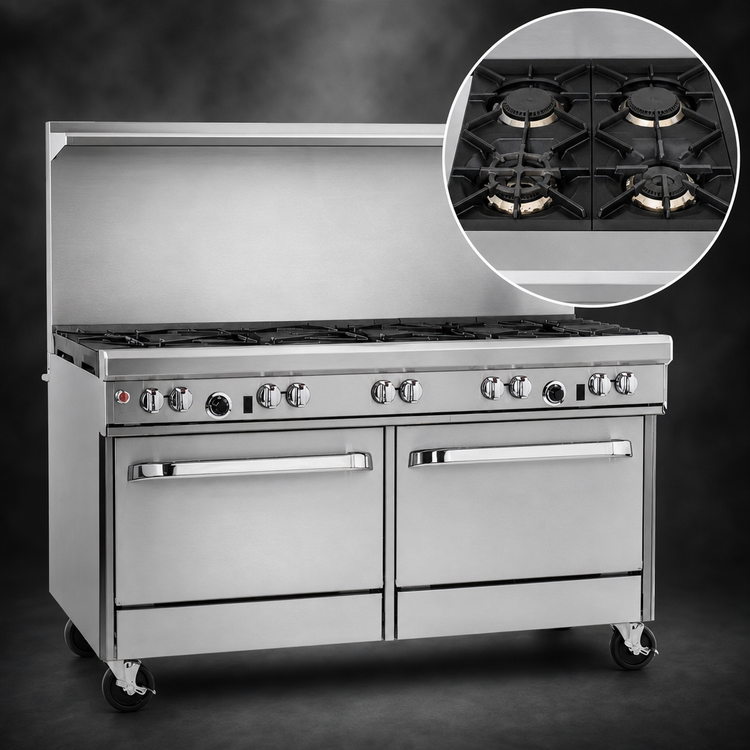 Product image #3 for Southbend Ultimate 60-Inch Gas Restaurant Range with 4 Open Burners, 36-Inch Griddle and 2 Convection Ovens