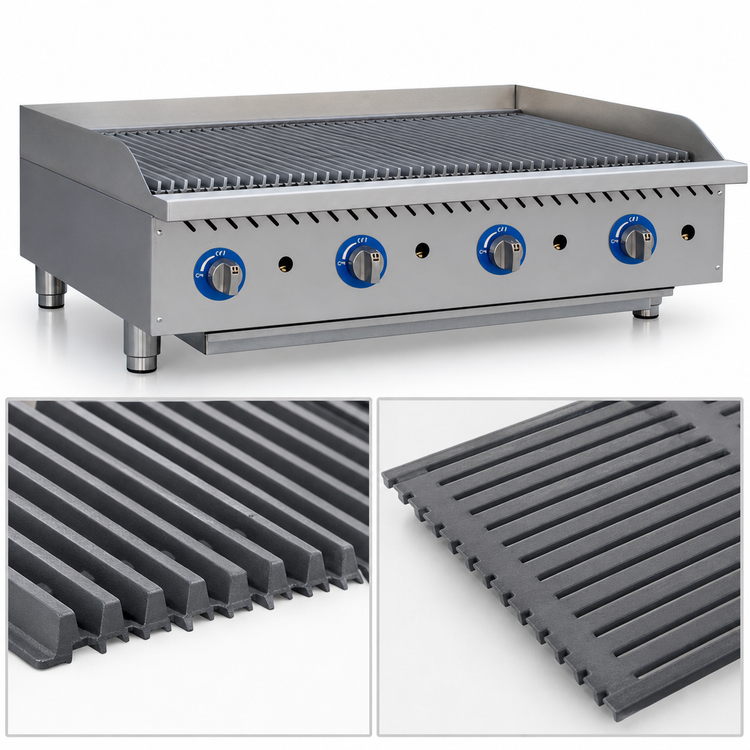 Product image #2 for Globe 48-Inch Gas Countertop Charbroiler, Cast Iron Radiant, 160,000 BTU