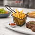 Thumbnail image #3 for American Metalcraft Mini Rectangular Stainless Steel Fry Basket with 4-Inch Handle