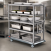 Thumbnail image #3 for Metro Queen Mary Banquet Cart with 5 Ledge Shelves, 16-Gauge Stainless Steel, 64 x 31 x 65 Inches