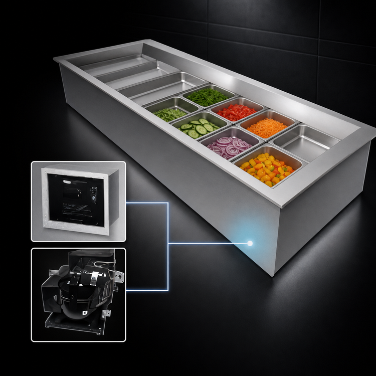 Product image #3 for Hatco CWBR-5 Top-Mount Drop-In 5-Pan Refrigerated Cold Well with Remote Refrigeration
