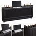 Thumbnail image #4 for Cambro CamBar 72-3/4-Inch Portable Beverage Bar, Economy System, with 80-Lb Ice Sink and 7-Bottle Speed Rail, Black