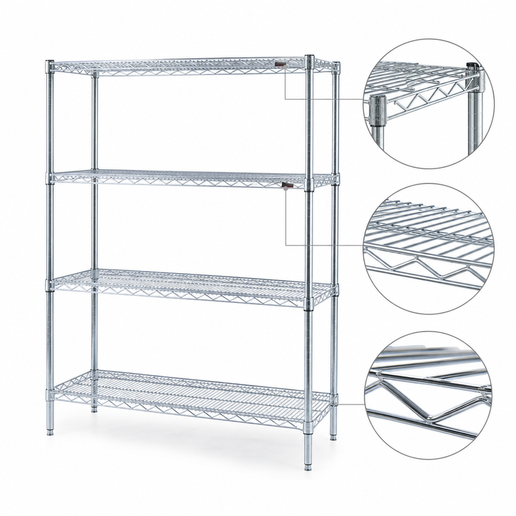 Product image #3 for 4-Tier Starter Wire Shelving Unit, 72 x 18 x 74 Inches, Zinc Finish