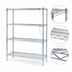 Thumbnail image #3 for 4-Tier Starter Wire Shelving Unit, 72 x 18 x 74 Inches, Zinc Finish