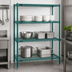 Thumbnail image #3 for EagleGard Red-i-Pak 4-Tier Stationary Wire Shelving Unit, 36W x 24D x 63H, Blue-Green Hybrid Epoxy Finish
