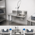 Thumbnail image #3 for BK Resources 36-Inch Straight Soiled Dish Table with Pre-Rinse Sink and Faucet, Right-to-Left, Stainless Steel Legs
