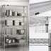Thumbnail image #3 for Eagle Redi-Pak 4-Tier Wire Shelving Unit, 48W x 24D x 63H, Stationary, Hybrid Epoxy Finish