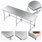Thumbnail image #3 for Sapphire Manufacturing SMTO-1884S 84" x 18" Stainless Steel Work Table, 400 Series Top, Open Base