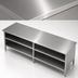 Thumbnail image #3 for John Boos 132-Inch x 30-Inch Open Front Enclosed Base Stainless Steel Work Table with Undershelf