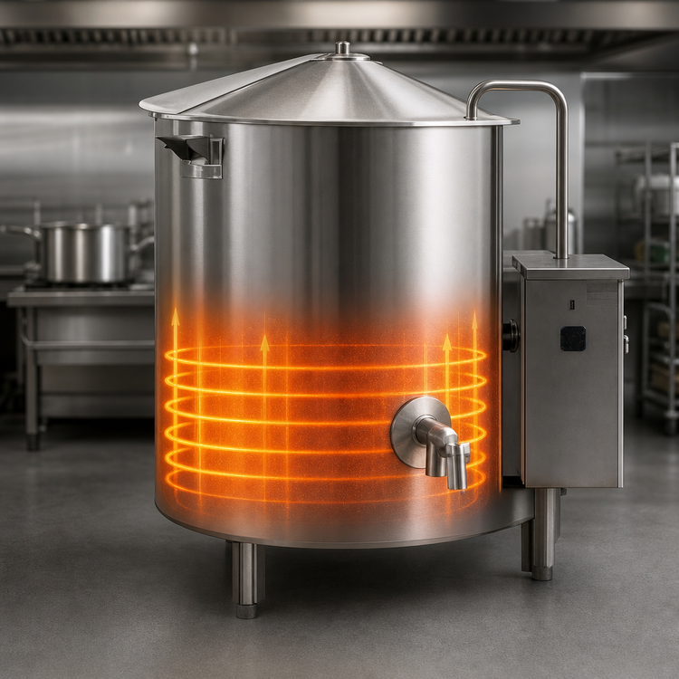 Product image #3 for Legion HEC-20 20-Gallon Insulated Self-Contained Electric Steam Kettle, 12 kW, 2/3 Jacketed