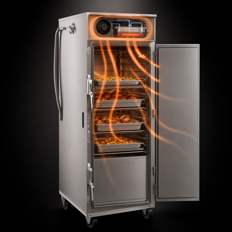 Product image #3 for hotLOGIX HL9-8 Half-Height Humidified Holding Cabinet with Solid Door, 16 Pan Capacity