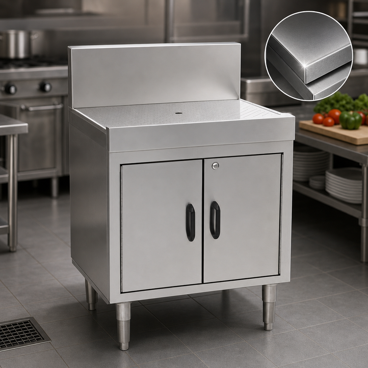 Product image #3 for Eagle Spec-Bar 30"W x 24"D Closed Base Stainless Steel Workboard Cabinet