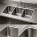 Thumbnail image #3 for BK Resources 3-Compartment Deep Drawn Drop-In Sink with Lead-Free Faucet, 35-3/4