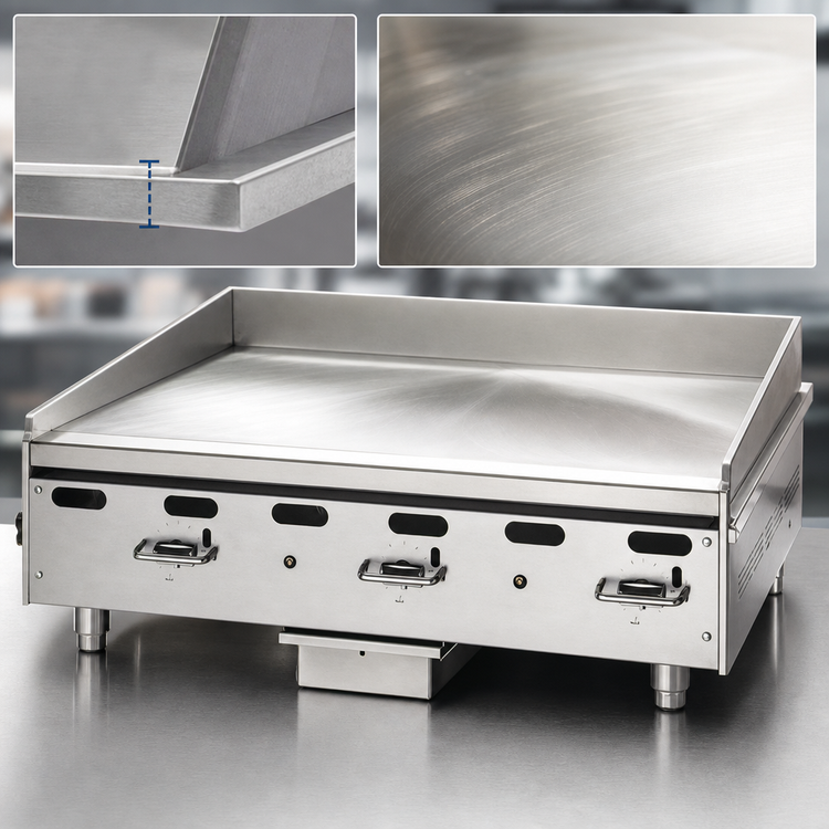Product image #4 for Vulcan VMG24 Heavy-Duty Countertop Manual Gas Griddle, 24 x 24-Inch Cooking Surface, 54,000 BTU