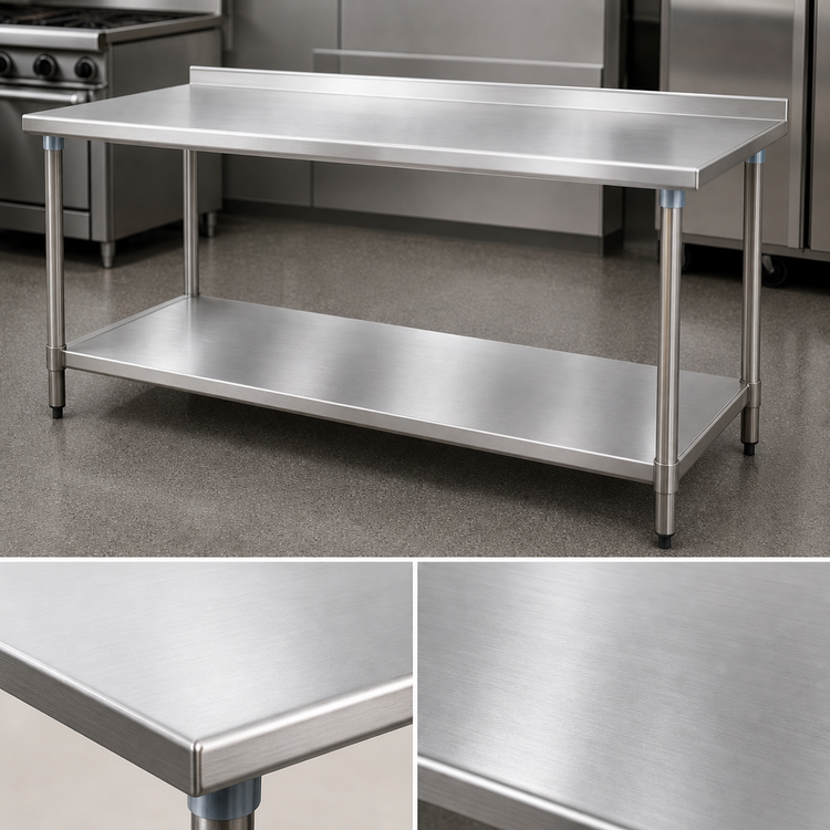 Product image #3 for Eagle Group Spec-Master 30" x 24" 14-Gauge Stainless Steel Work Table with Undershelf and Rear Up-Turn