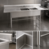 Thumbnail image #3 for Eagle Group S14 Series Two-Compartment Stainless Steel Sink with Left Drainboard, 67-1/2