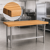 Thumbnail image #3 for John Boos 84-Inch x 36-Inch Wood Top Work Table with Stainless Steel Legs and Adjustable Undershelf