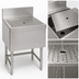 Thumbnail image #3 for Spec-Bar WB36-19 Freestanding Stainless Steel Workboard with Perforated Insert, Drain, and 8-Inch Backsplash
