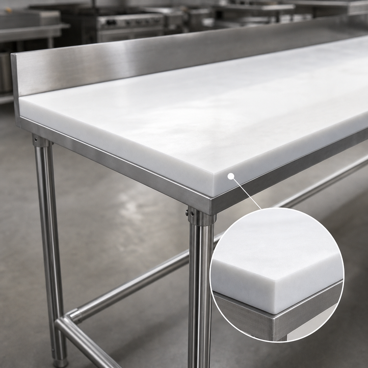 Product image #3 for Poly-Vance Poly-Top Work Table with 6-Inch Backsplash, 120 x 30 Inches