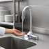 Thumbnail image #3 for Top Shelf Electronic Touchless Deck-Mount Faucet with Rigid Gooseneck Spout, 4-Inch Centers
