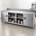 Thumbnail image #3 for Advance Tabco Special Value Economy Enclosed Work Table with Cabinet Base, 96 x 24 Inches, 304 Stainless Steel Top, 5 Inch Backsplash