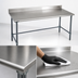 Thumbnail image #3 for BlendPort Deluxe Series 72-Inch x 30-Inch Stainless Steel Work Table with 4-1/2-Inch Backsplash and Galvanized Base
