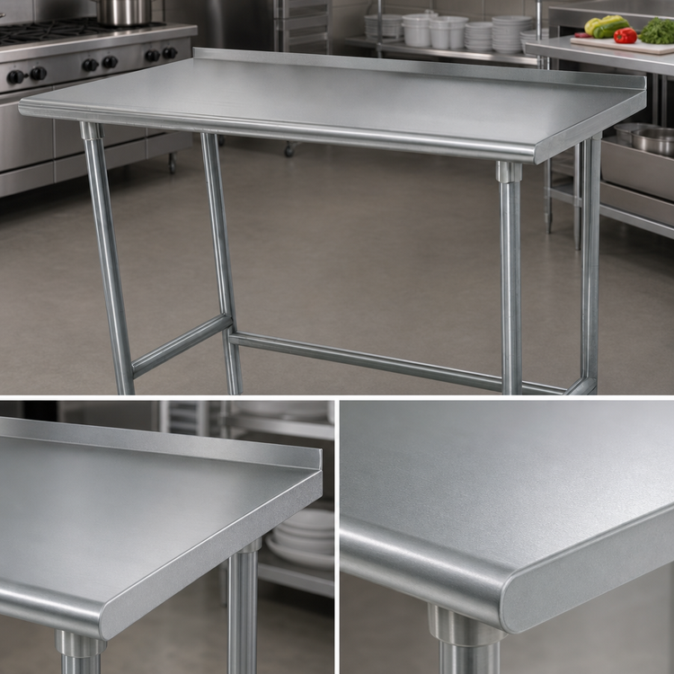 Product image #3 for Advance Tabco Special Value Series 72-Inch x 36-Inch Stainless Steel Work Table with 1-1/2-Inch Rear Up-Turn