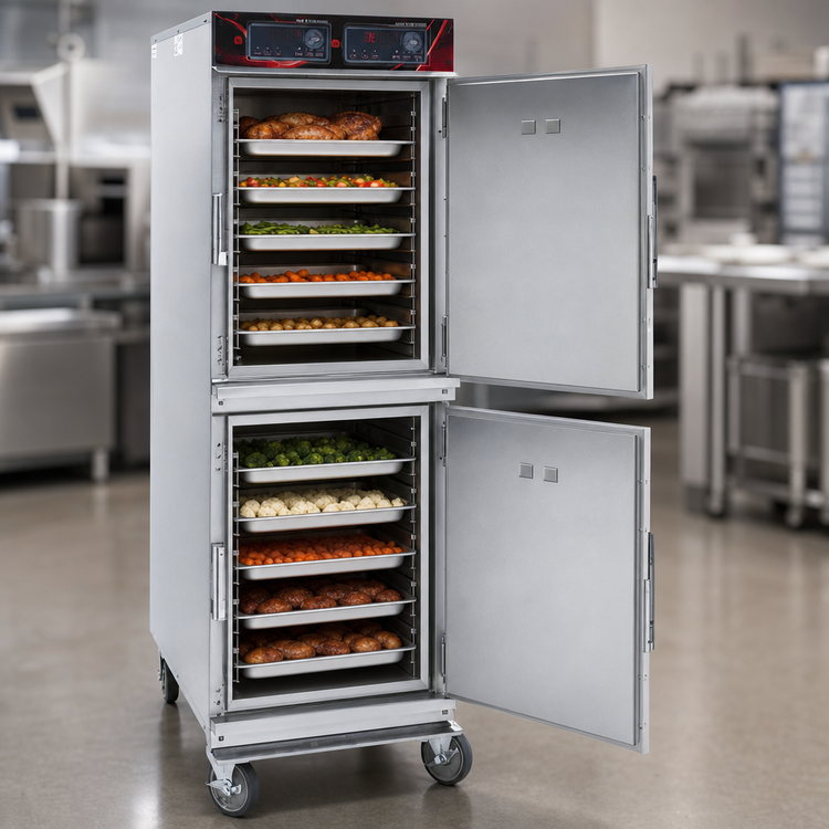 Product image #3 for Cres Cor Mobile Two-Compartment Radiant Cook-and-Hold Cabinet, 16 Full-Size Pan Capacity, Stainless Steel