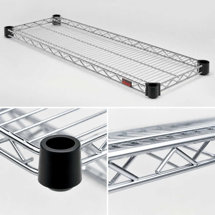 Product image #3 for Eagle QuadTruss Quad-Adjust Wire Shelf, 72"W x 14"D, Chrome-Plated, 600 lb Capacity