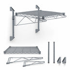 Thumbnail image #3 for Quantum WC14-CB2424GY Wall-Mounted Cantilever Wire Shelf, 24 x 24 in., Single Shelf, Gray Epoxy Antimicrobial Finish