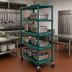 Thumbnail image #3 for QuadPLUS Mobile 5-Tier Wire Shelving Starter Unit with Casters, 48W x 24D x 74H, Green Epoxy