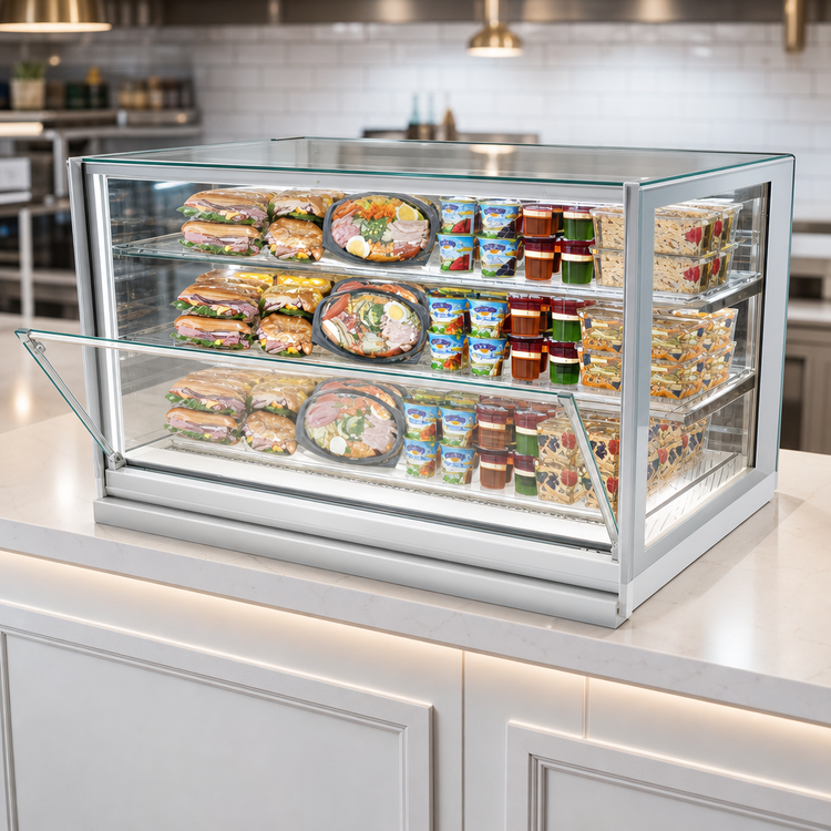 Product image #3 for Federal Industries Italian Glass Series Drop-In Refrigerated Counter Display Case, 36-Inch W x 30-Inch D