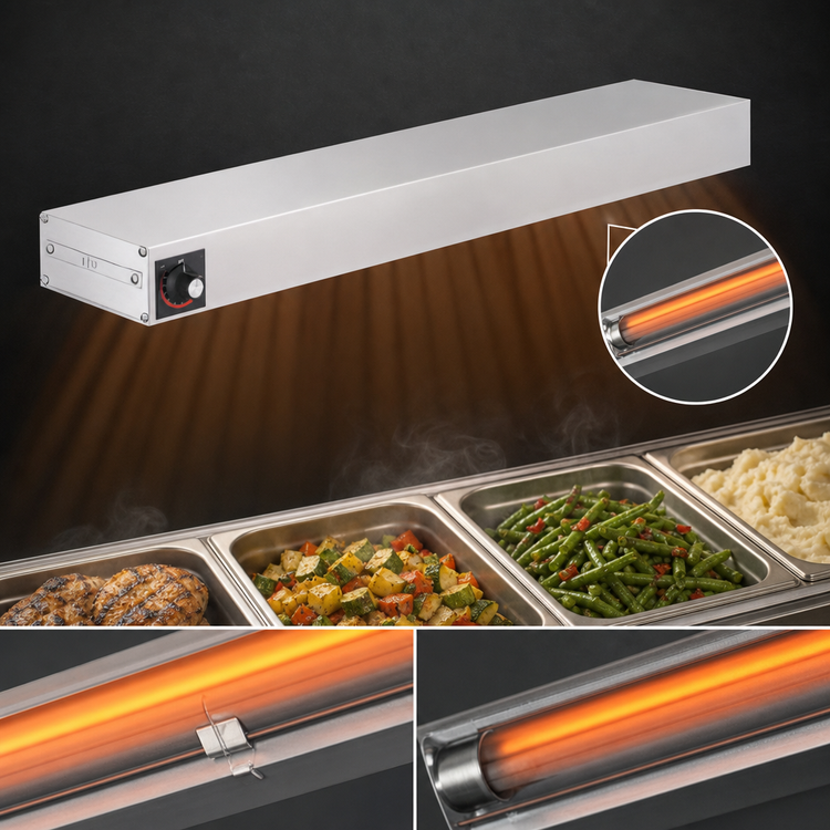 Product image #3 for Hatco Glo-Ray GRAH-48 High-Watt Unlighted Infrared Strip Heater, Single Rod, 48 Inch, Aluminum, 120V