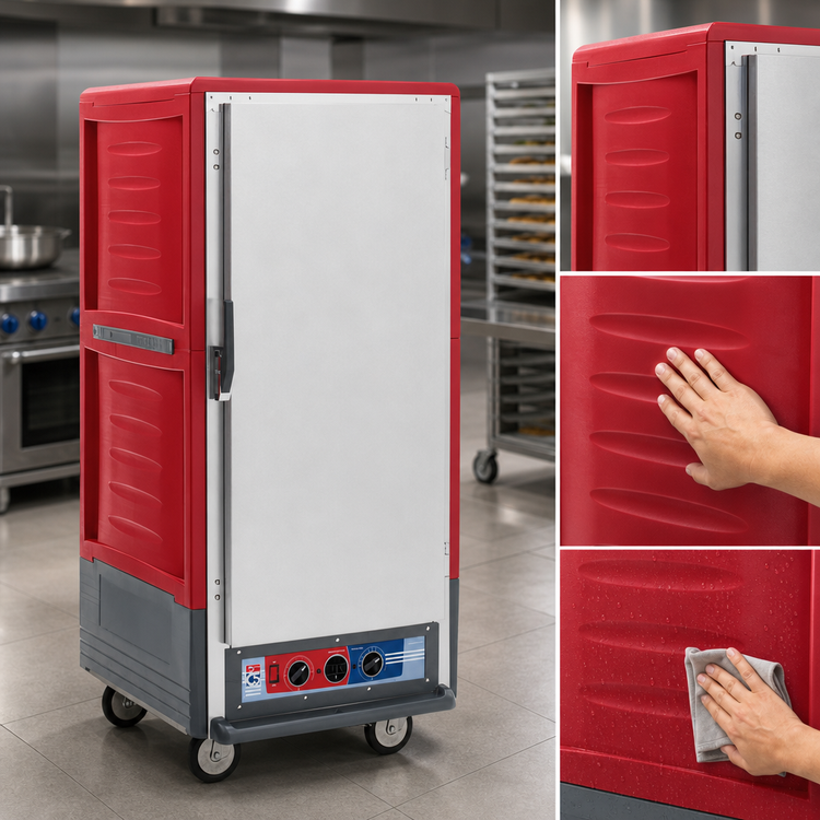 Product image #3 for Metro C5 3 Series 3/4-Height Moisture Heated Holding and Proofing Cabinet with Red Insulation Armour and Universal Slides
