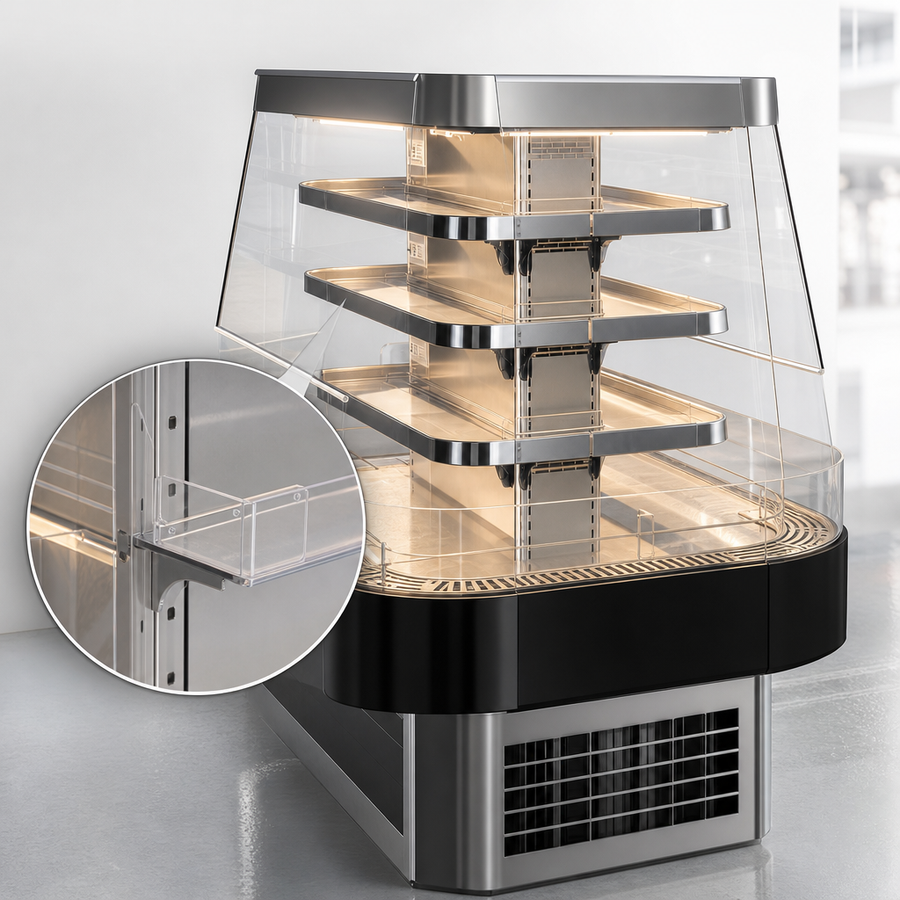 Three Adjustable Stainless Steel Shelves