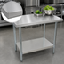 Thumbnail image #3 for BK Resources 30-Inch x 24-Inch 16-Gauge 304 Stainless Steel Flat Top Work Table with Undershelf