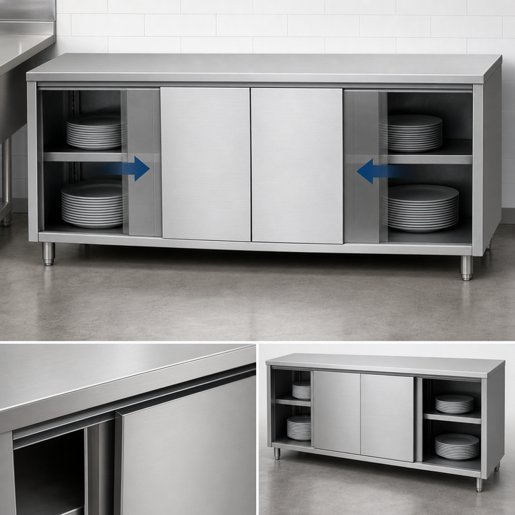 Product image #3 for Eagle Spec-Master 120-Inch x 18-Inch Stainless Steel Plate Cabinet with Sliding Doors
