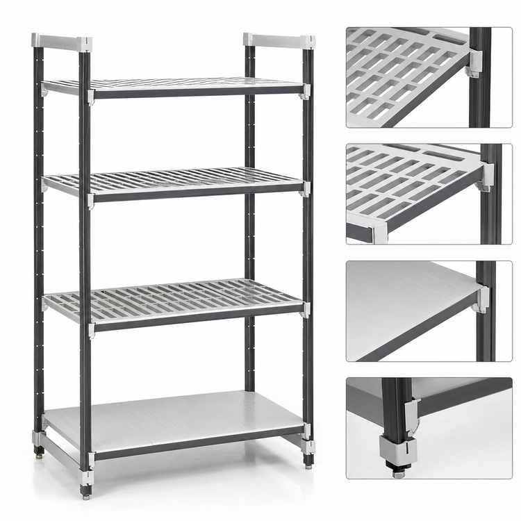 Product image #3 for Camshelving Elements XTRA 24"W x 24"D x 84"H 4-Shelf Stationary Starter Shelving Unit, Speckled Gray