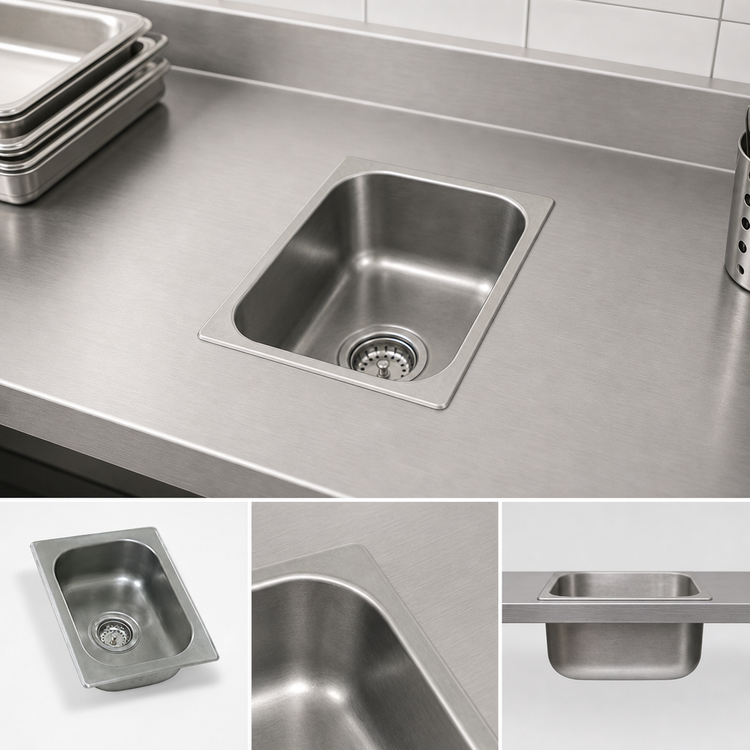 Product image #3 for Eagle Group Self-Rimming One-Compartment Drop-In Sink with No Deck, 16 x 20 x 13.5 Inch Bowl