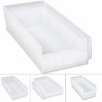 Thumbnail image #3 for Quantum QSB216CL Nesting Clear Polypropylene Shelf Bin, 11-1/8 x 23-5/8 x 6 Inches, 7 Divider Slots Case of 6