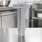 Thumbnail image #3 for BK Resources BKL-1625-WP Straight Stainless Steel Equipment Leg, 1-5/8 x 6 Inch, Removable Leg Plate, NSF Case of 24